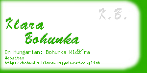 klara bohunka business card